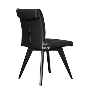 Carmen Chair - Black/Black Leather - Indoor Dining Chair - DYS Indoor