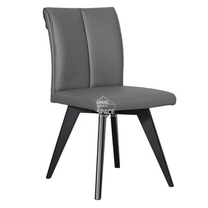 Carmen Chair - Black/Charcoal Leather - Indoor Dining Chair - DYS Indoor