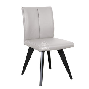 Carmen Chair - Black/Light Grey Leather - Indoor Dining Chair - DYS Indoor