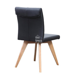 Carmen Chair - Natural/Black Leather - Indoor Dining Chair - DYS Indoor