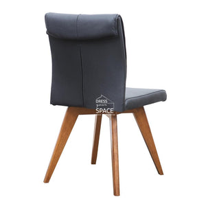 Carmen Chair - Teak/Black Leather - Indoor Dining Chair - DYS Indoor