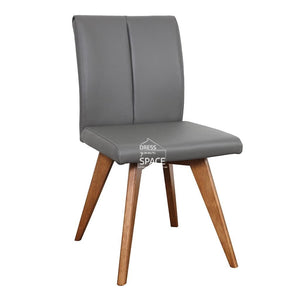 Carmen Chair - Teak/Charcoal Leather - Indoor Dining Chair - DYS Indoor