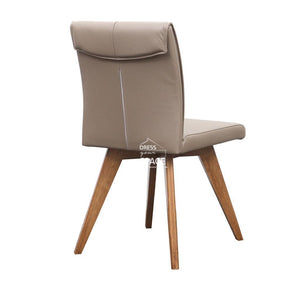 Carmen Chair - Teak/Mocha Leather - Indoor Dining Chair - DYS Indoor