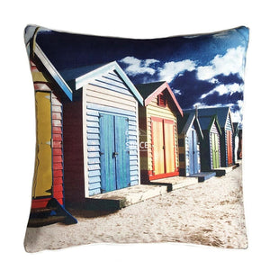 Daydream Beach Huts Cushion - Multi - Outdoor Cushion - Zaab