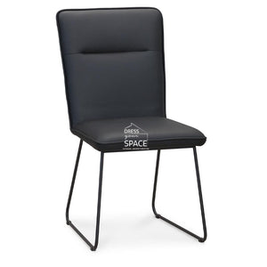 Emilia Chair - Black Leather - Indoor Dining Chair - DYS Indoor