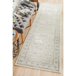 Evoke Winter White Runner Rug - Indoor Hallway Runner - Rug Culture