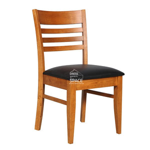 Flora Chair - Teak/Black PU - Indoor Dining Chair - DYS Indoor