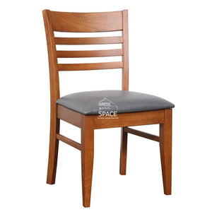 Flora Chair - Teak/Grey PU - Indoor Dining Chair - DYS Indoor