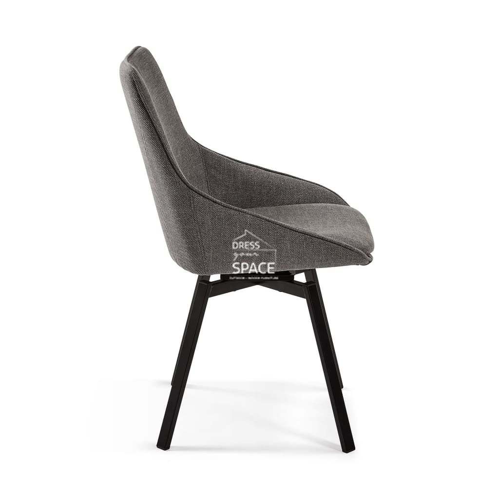 Haston Chair - Dark Grey Fabric - Indoor Dining Chair - La Forma