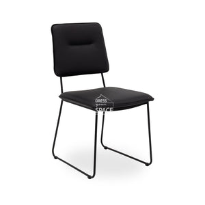 Luna Chair - Black Leather - Indoor Dining Chair - DYS Indoor
