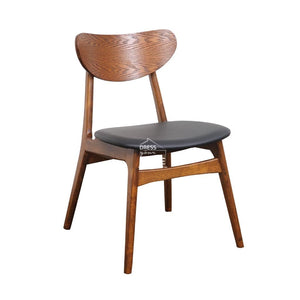 Martina Chair - Teak/Black PU - Indoor Dining Chair - DYS Indoor