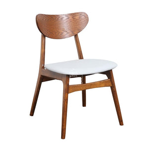 Martina Chair - Teak/White PU - Indoor Dining Chair - DYS Indoor