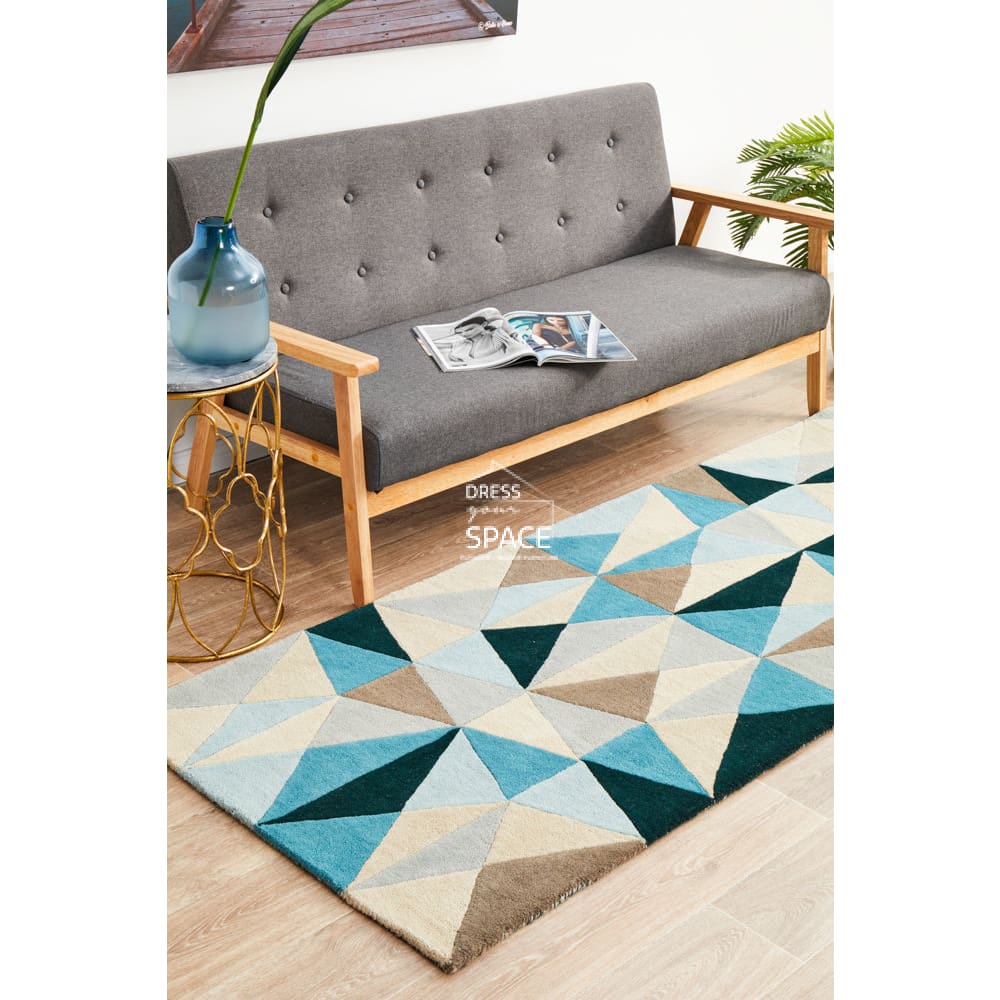 Matrix Pure Wool 901 Turquoise Runner Rug - Indoor Hallway Runner - Rug Culture