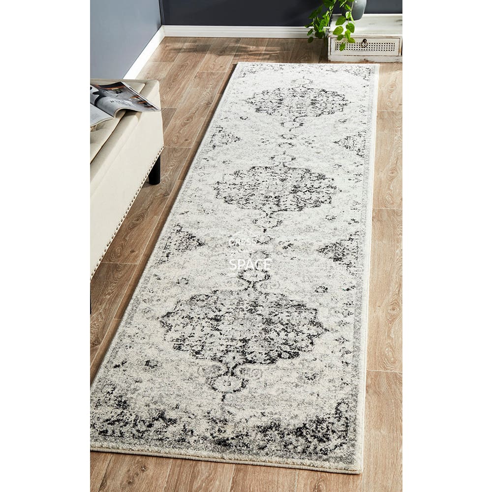 Museum Transitional Charcoal Runner Rug