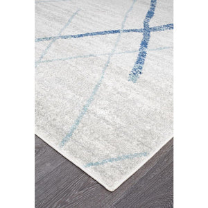 Oasis Noah White Blue Contemporary Rug - Indoor Rug - Rug Culture