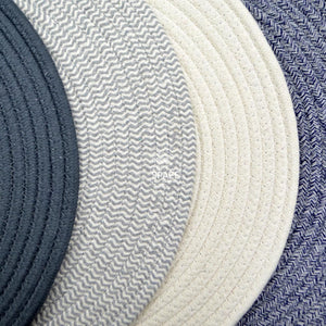 Round Woven Cotton Placemat - Blue White - Placemat - DYS Homewares