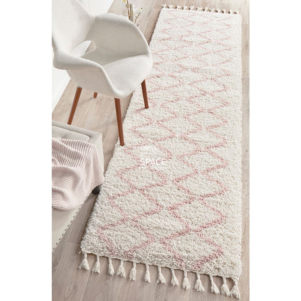 Saffron 11 Pink Runner Rug - Indoor Hallway Runner - Rug Culture