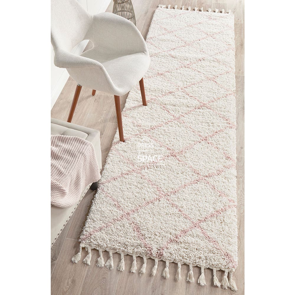 Saffron 22 Pink Runner Rug - Indoor Hallway Runner - Rug Culture