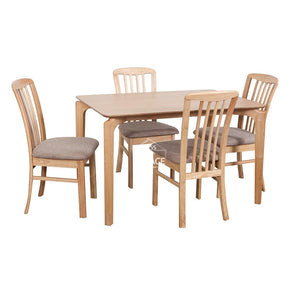 Scandi Table & Mary Chairs - 5 Piece Dining Set (Nat/Wheat) - Indoor Setting - DYS Indoor