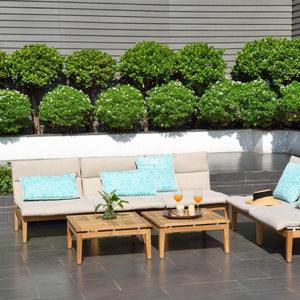 Turquoise Ethnic Outdoor Cushion - 60 x 35cm - Outdoor Cushion - Lifestyle Garden