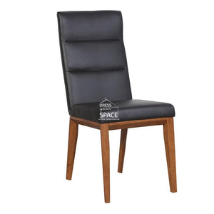 Tyler Chair - Teak/Black PU - Indoor Dining Chair - DYS Indoor
