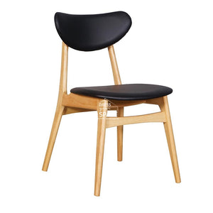 Valentina Chair - Natural/Black PU - Indoor Dining Chair - DYS Indoor