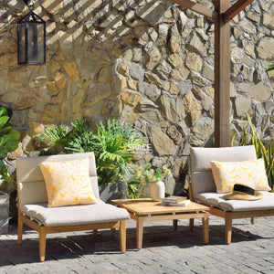 Yellow Leaves Outdoor Cushion - 60 x 35cm - Outdoor Cushion - Lifestyle Garden